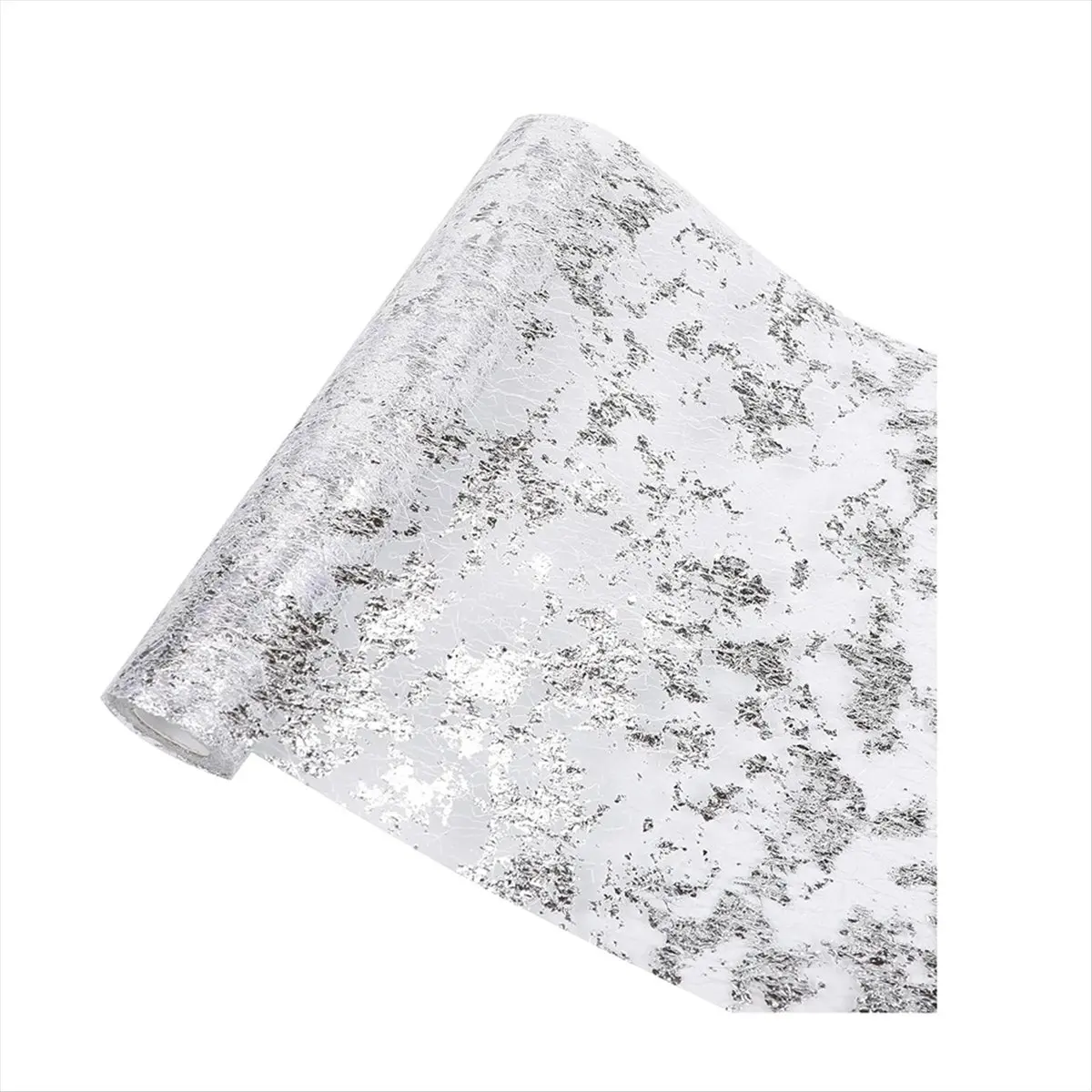 A22I Silver Tablecloth Sequined Glitter Foil Metallic Silver Fine Mesh Tablecloth Suitable for Various Occasions