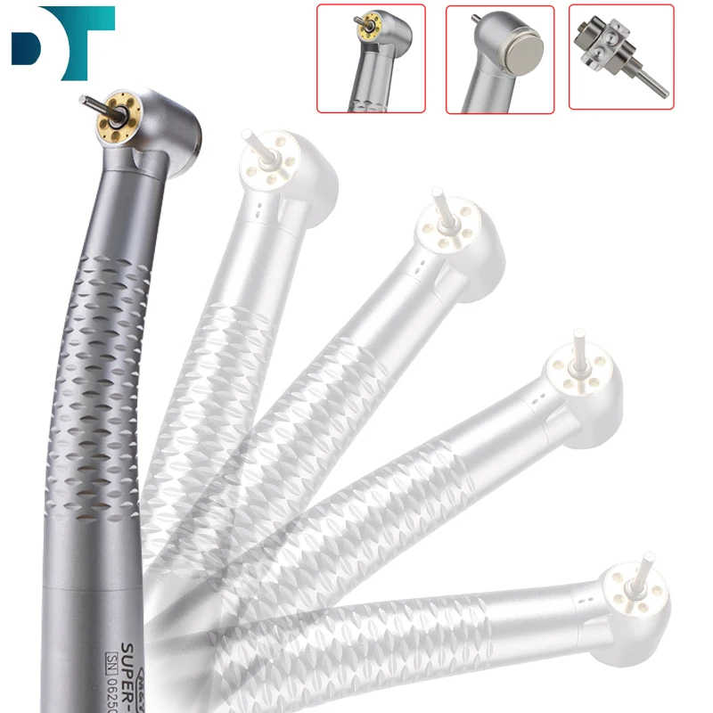 5 LED High Speed Handpiece Dental Air Turbine Polishing Tool With Light 2/4 Hole Push Button Dentist Tooth Repair Material