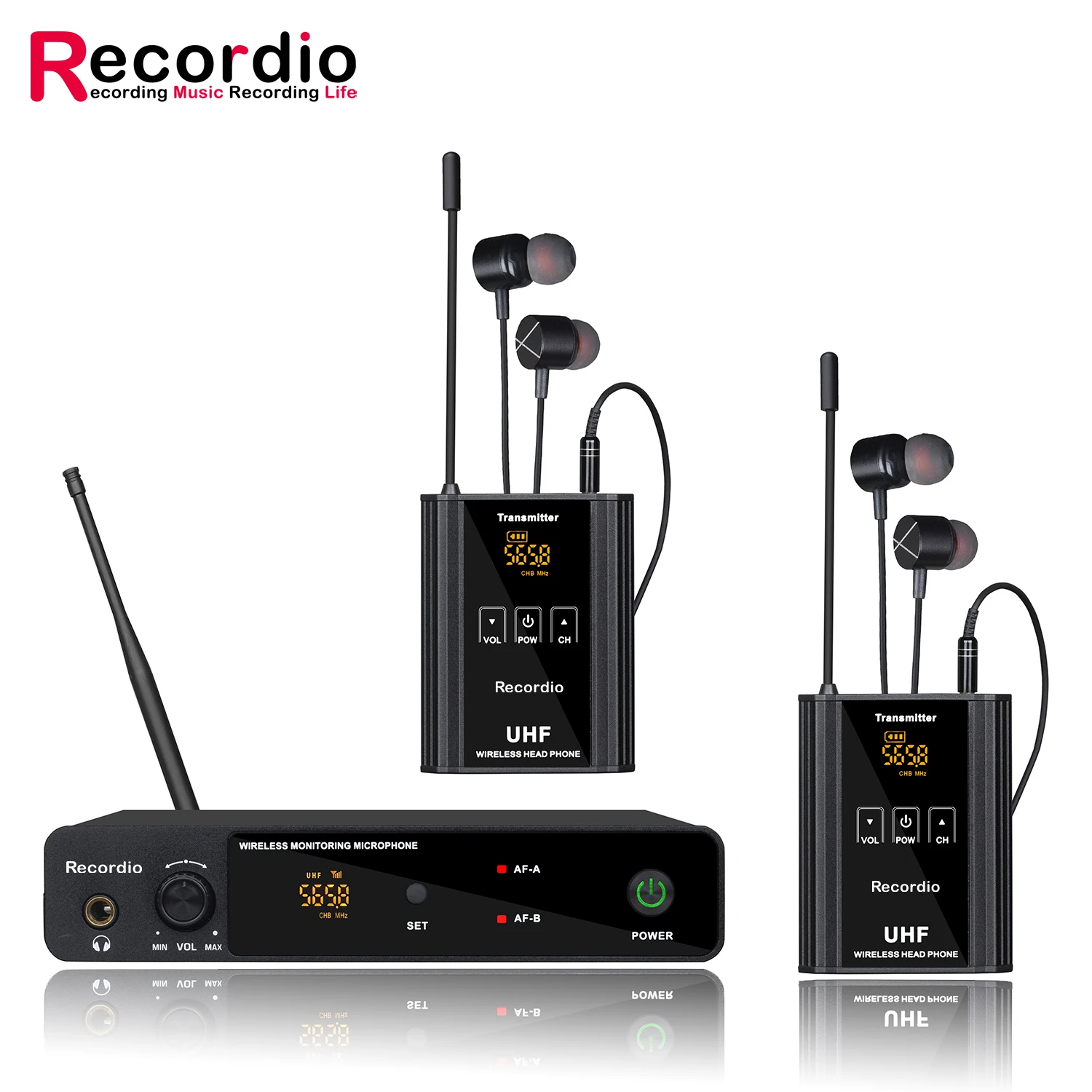 

GAW-JT02 Recordio Professional Wireless Bodypack In-Ear Monitor System Monitor Stereo Uhf Stage Church Vocal