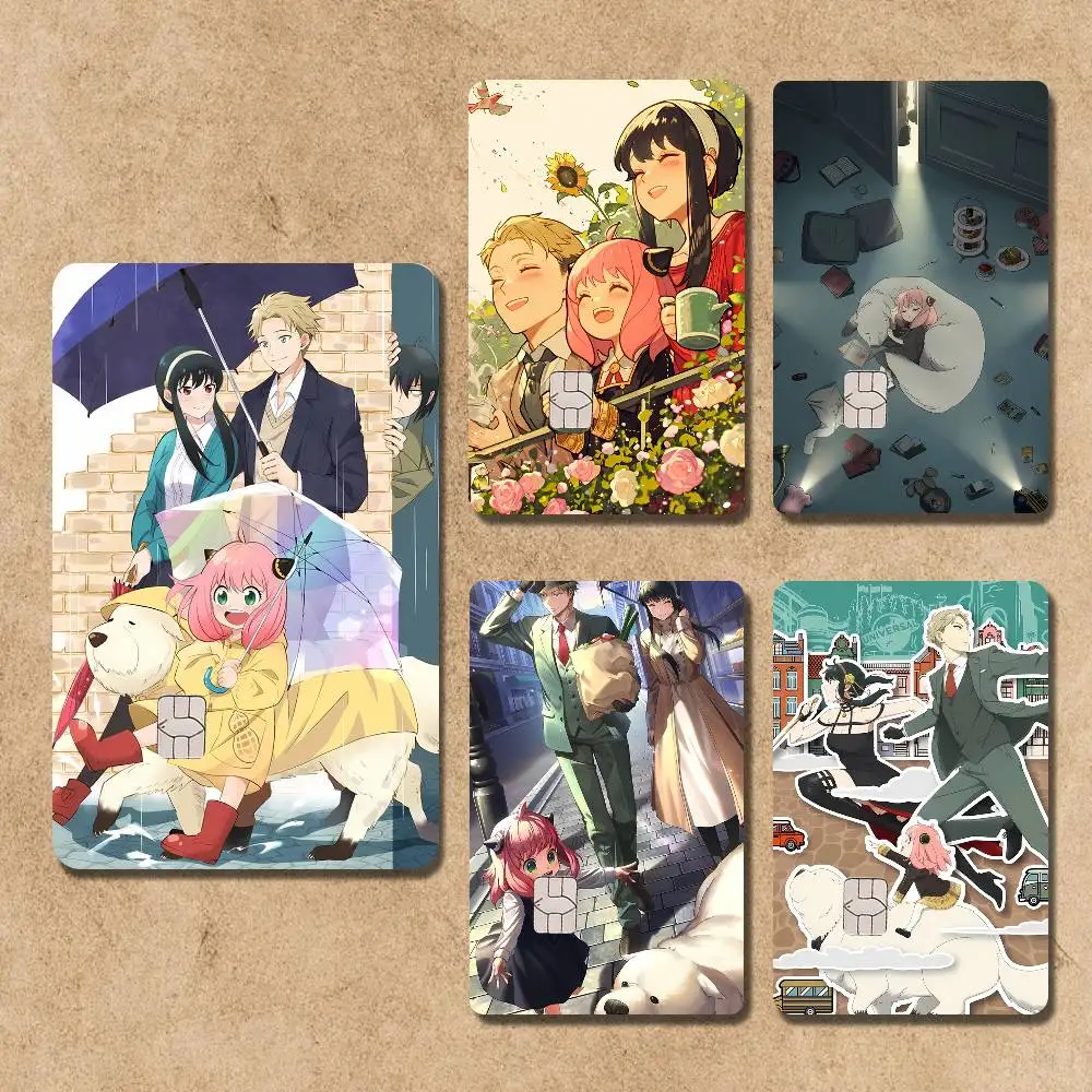 

S-Spy X Family Bond Yor A-Anya Card Stickers Credit Visa Debit Bank Charge Card Bus Metro Waterproof Sticker Decal Decoration