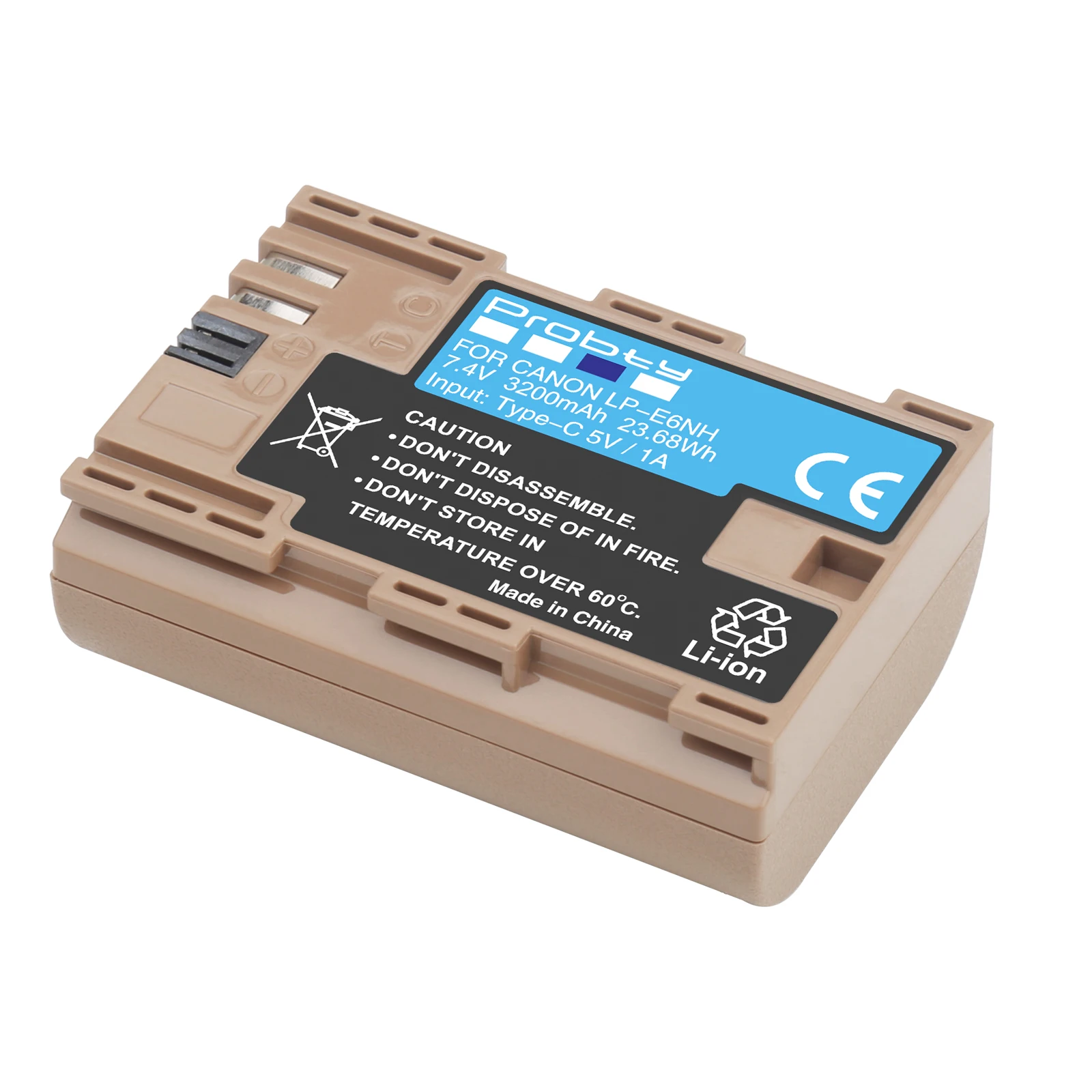 LP-E6NH Rechargeable Battery with Type-C Input for Canon EOS R R5 R6 90D 60D 70D 80D 5D IV 6D 7D mark II  6D Mark II  5D Mark II