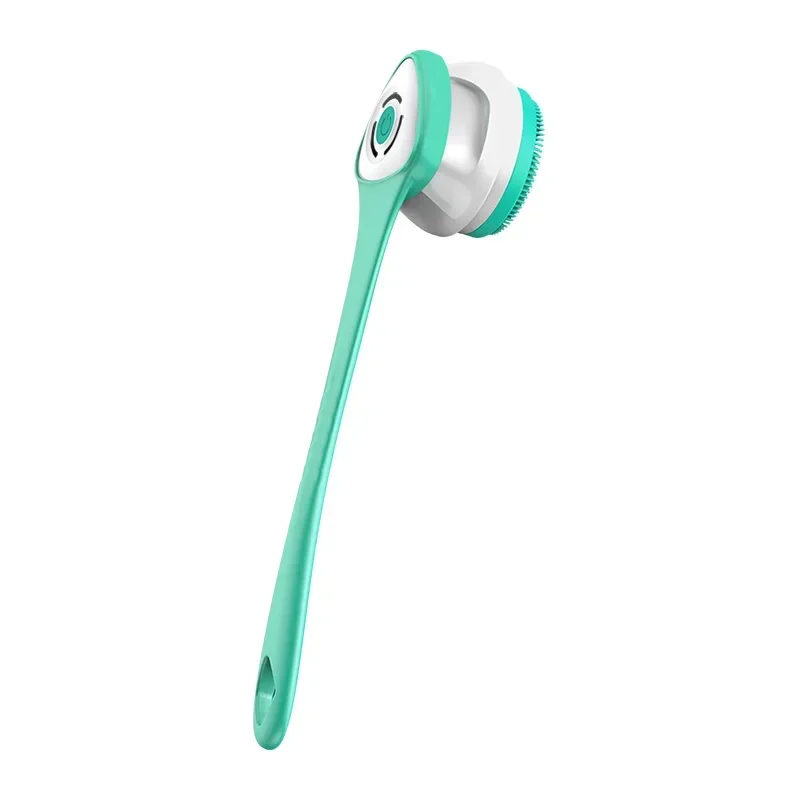 فرشاة استحمام دوارة بمقبض طويل ذكي أوتوماتيكي بالكامل 5 في 1، قابلة لإعادة الشحن، تستخدم للتنظيف العميق والتقشير والتدليك