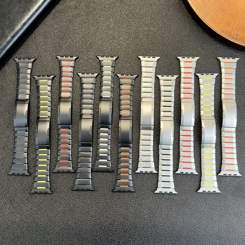 

Ремешок из нержавеющей стали для Apple Watch Ultra 3/2 49 мм, 11, 10, 9, 8, 7, 46 мм, 45 мм, 42 мм, 41 мм, силиконовый металлический браслет для IWatch 6, 5, SE3, 44 мм