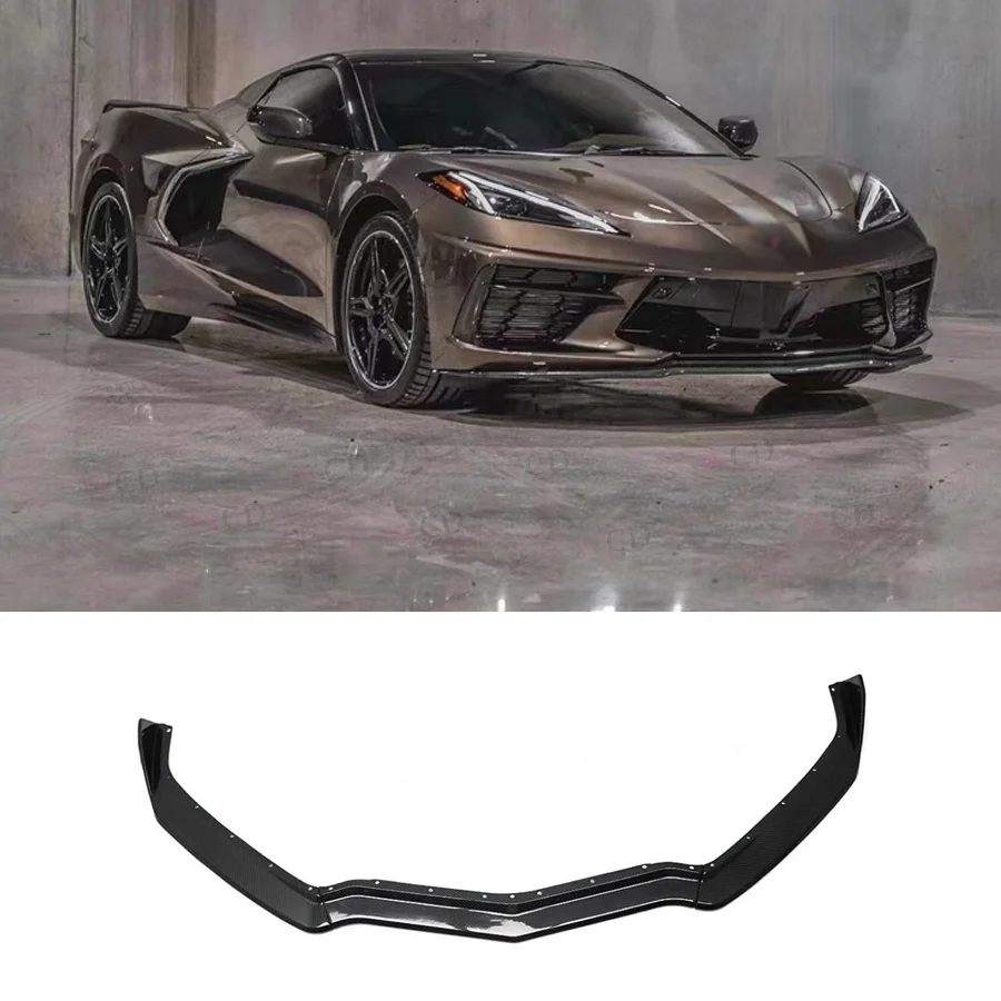 

C8 сухой карбоновый бампер, передняя губа ДЛЯ Chevrolet Corvette C8 2020 +, передний бампер, губа, комплект кузова автомобиля