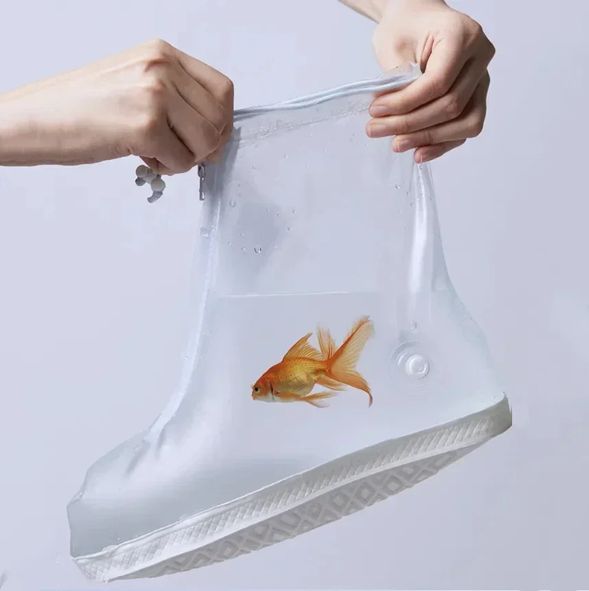 غطاء حذاء مقاوم للماء من السيليكون للجنسين، واقيات أحذية المطر للاستخدام الداخلي والخارجي، غطاء حذاء غير قابل للانزلاق عالي الجودة قابل لإعادة الاستخدام