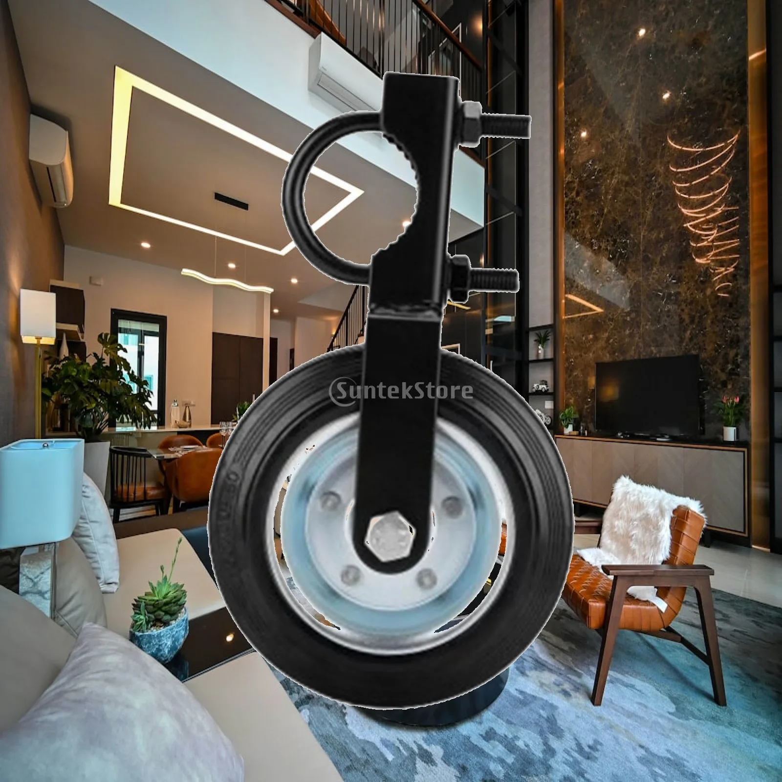 Wheel for Gate Heavy Duty Sliding Caster Smooth and Silent Operation Adjustable Height for Round Tube Frame