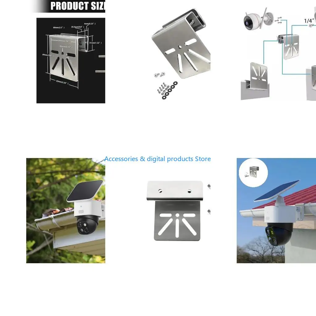 77JD Stainless Steel Camera Mounting Bracket Universal Gutter Mount for Strong Support and Simple Setup
