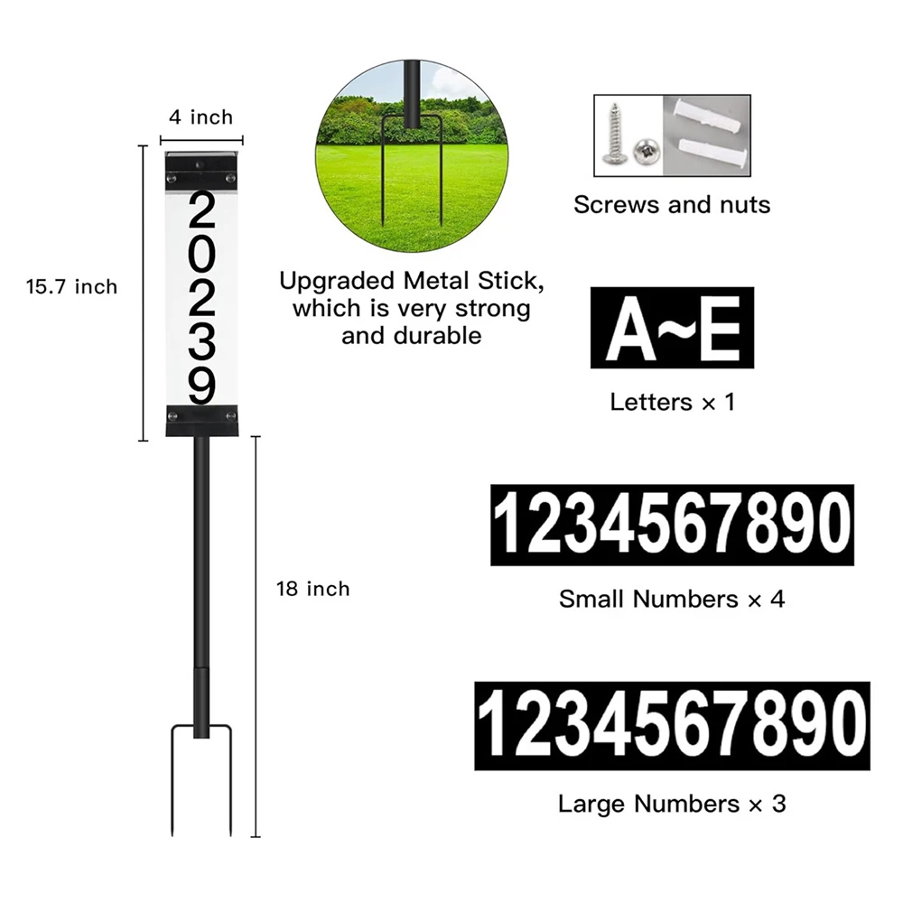 Imagem -02 - Solar Powered Address Sign Light House Number Lamp Impermeável Rgb Color Cores com Estacas para Rua Quintal Casa