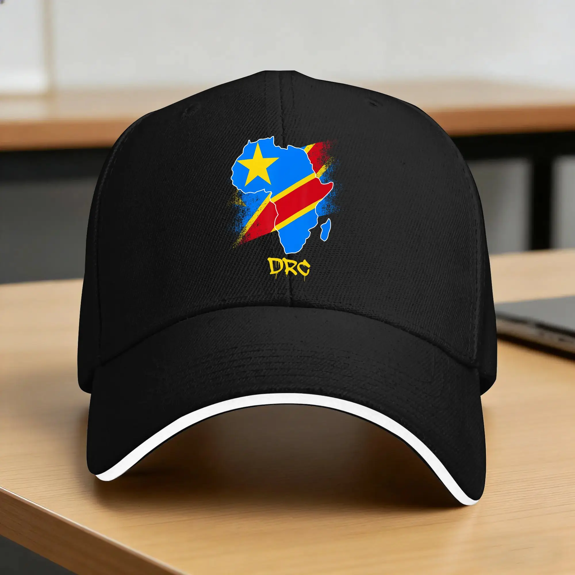 Dr Congo Flag In Africa Map Love Rdc Drc Republic Of Congo Baseball Cap Outdoor Sports Hip Hop Hats Fitted Snapback Cap