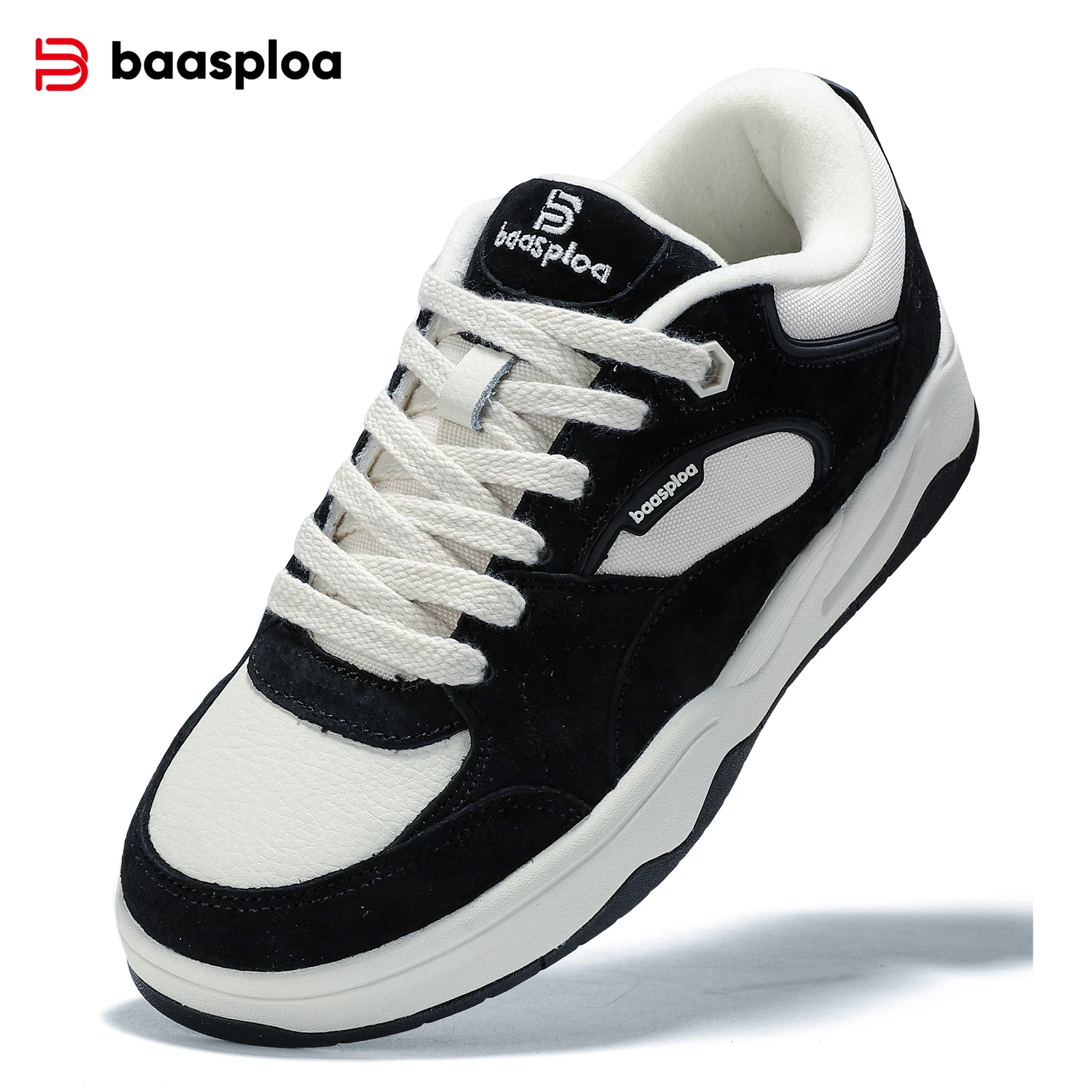 

Baasploa Women Casual Sneakers Leather Fashion Breathable Comfort Female Sport Shoes New Lightweight Non-Slip Waliking Shoes