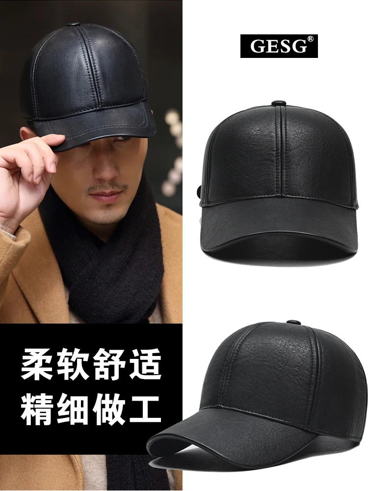 High quality winter fur and fleece warm baseball cap for men Outdoor travel waterproof and snowproof cap for men