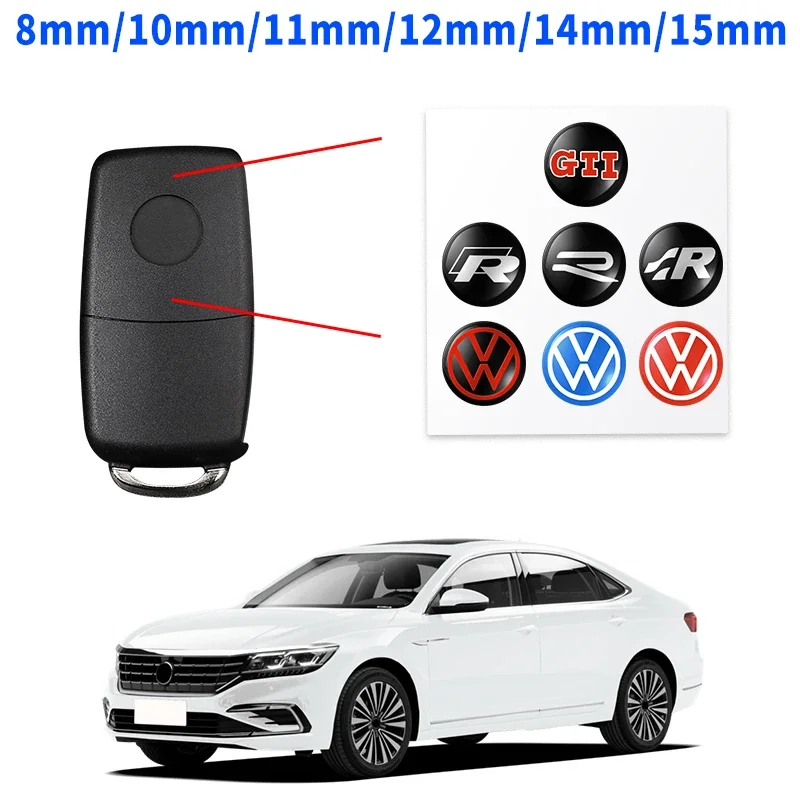 Logotipo del coche decoración de llave emblema pegatina para Volkswagen Tiguan Bora POLO PASSAT CC Touran GOLF Jetta Arteon T-CROSS MK6 MK7 MK8 B6