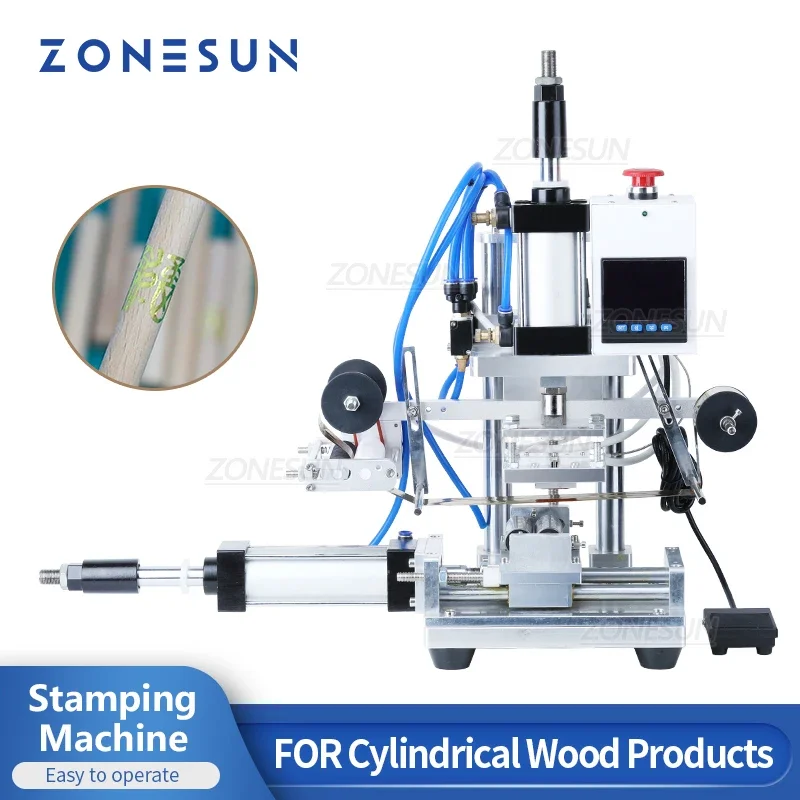 Máquina de estampación en caliente ZONESUN, función automática de funcionamiento de papel para transferencia de papel de lámina caliente de producto de forma redonda