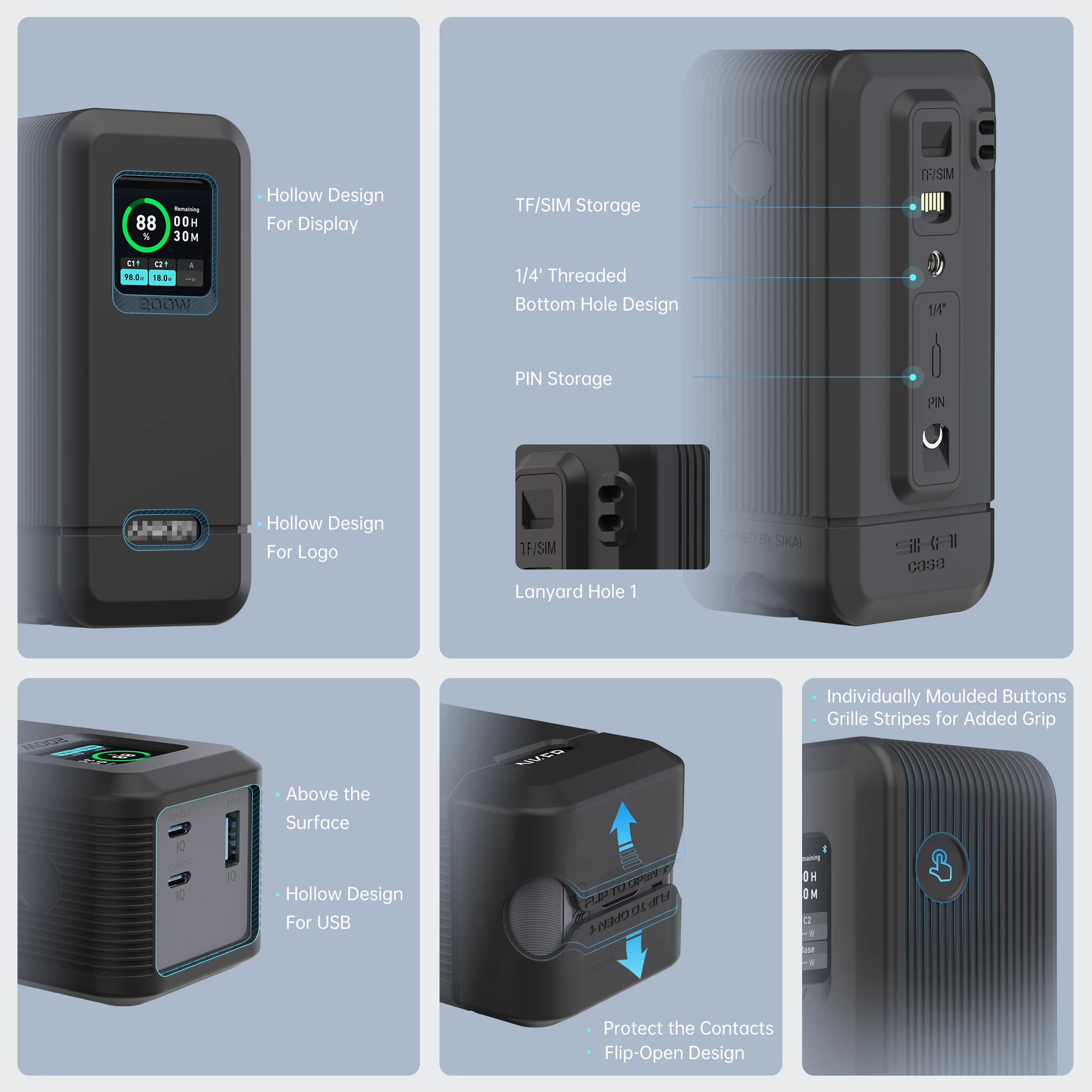 SIKAI Silicone Powerbank Case for Anker Prime Power Bank 20,000Mah 200W Anti-Dust Scratch Resistant Cover