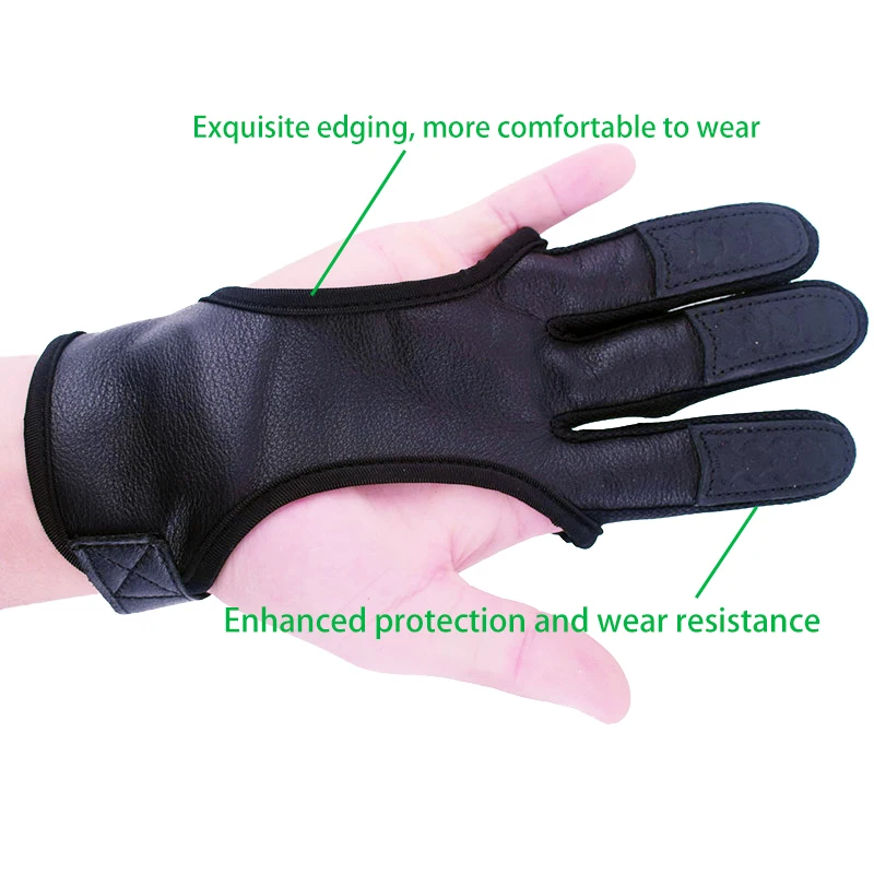 EagleAim3 Guantes de tiro con arco de cuero con banda elástica - imagen 5