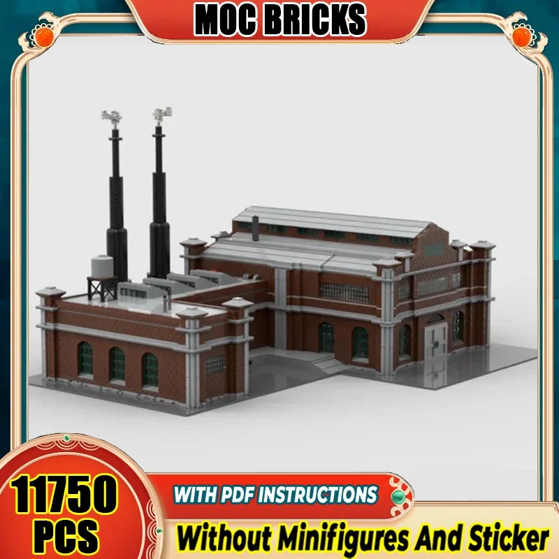 

Городской вид на улицу, модель Moc, строительные кирпичи, промышленная заводская технология, модульные блоки, подарки, рождественские игрушки, наборы «сделай сам», сборка