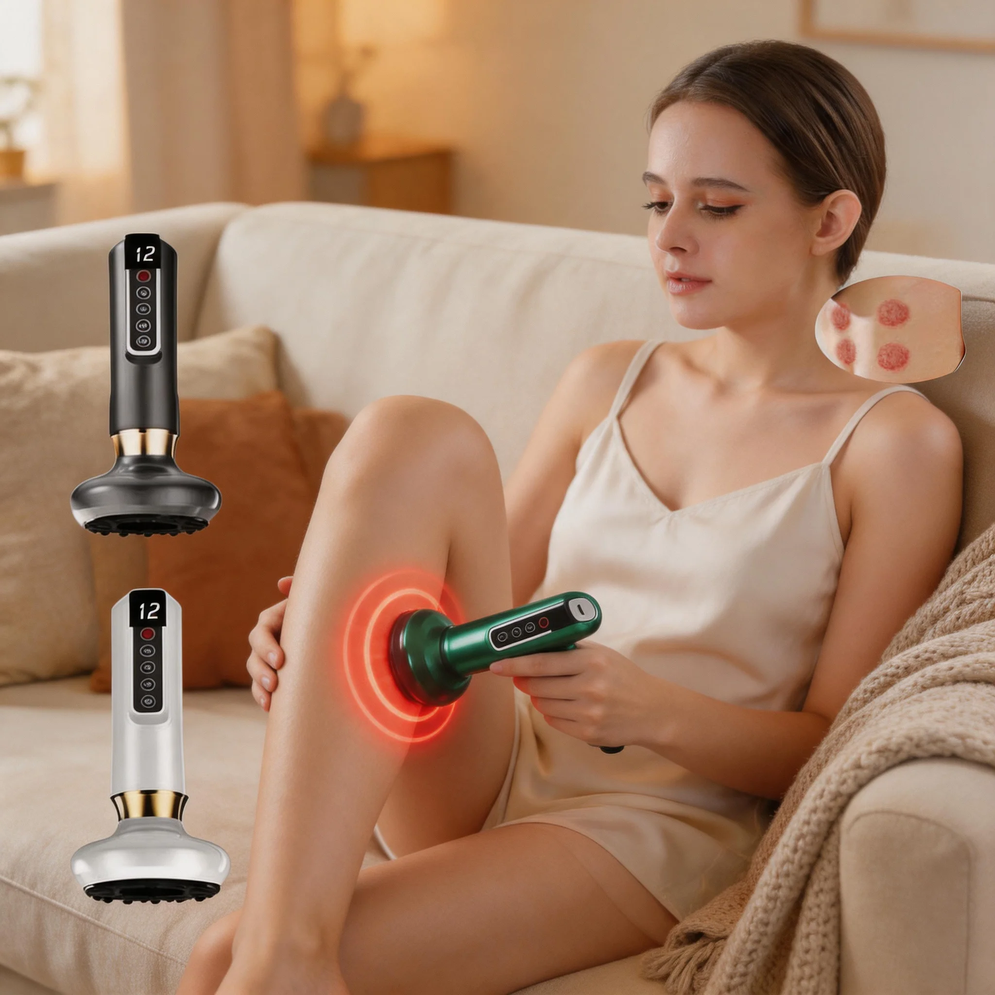 

JianYouCare Chinese Electric Vacuum Cupping skin Scraping Massage jars guasha professional Suction Cups Infrared heating relax
