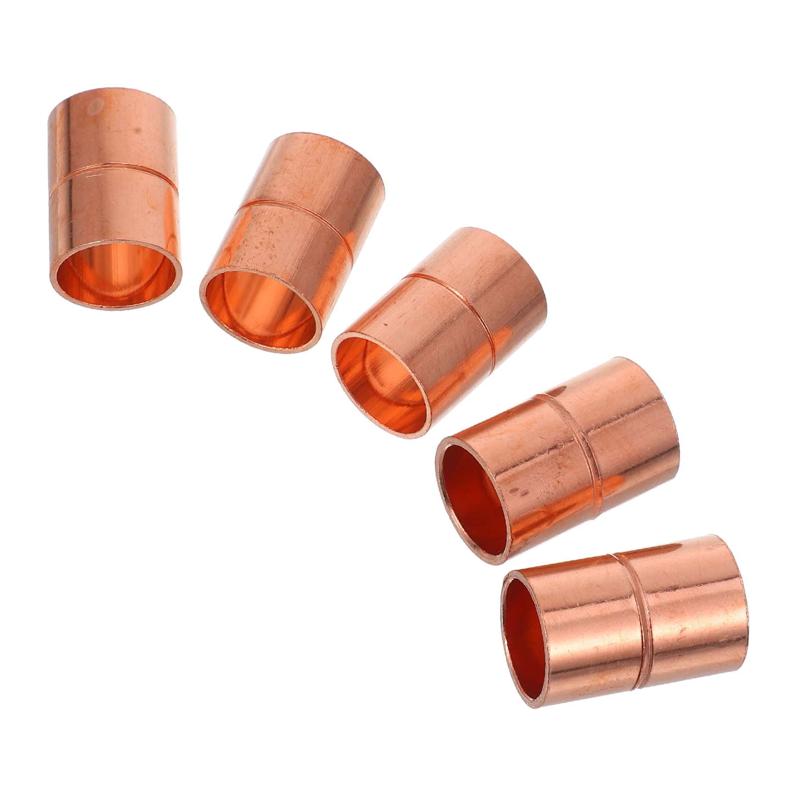 

5pcs Straight Coupling Fittings Corrosion Resistant Hvac Plumbing Easy Install Rolled Tube Stop Reliable Connection