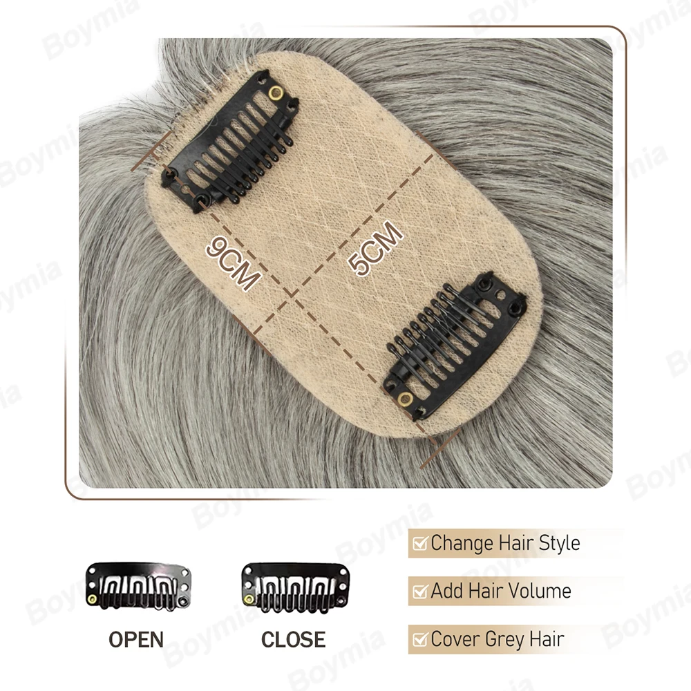 P4/27 الشعر البشري توبر 2 مقاطع مع غير مرئية الدانتيل الشعر القبعات العالية للنساء شعر مستعار طبيعي ل رقيقة الشعر توبر 5x9 سنتيمتر قاعدة