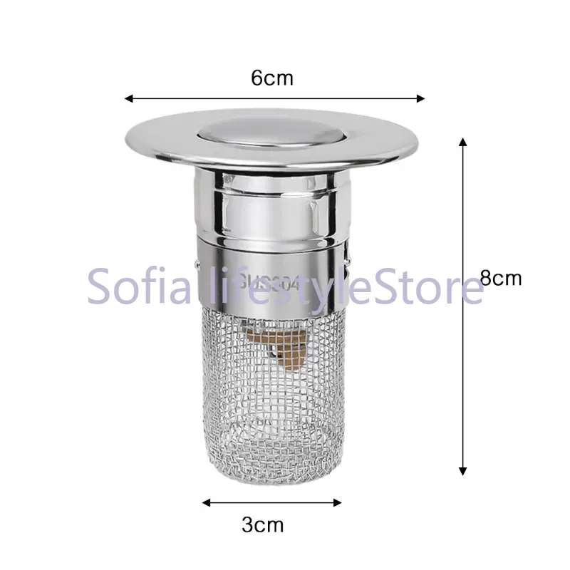 

Фильтр-пробка для слива из нержавеющей стали для раковины и душа, с защитой от запаха, выдвижной, с функцией отталкивания, улавливатель волос