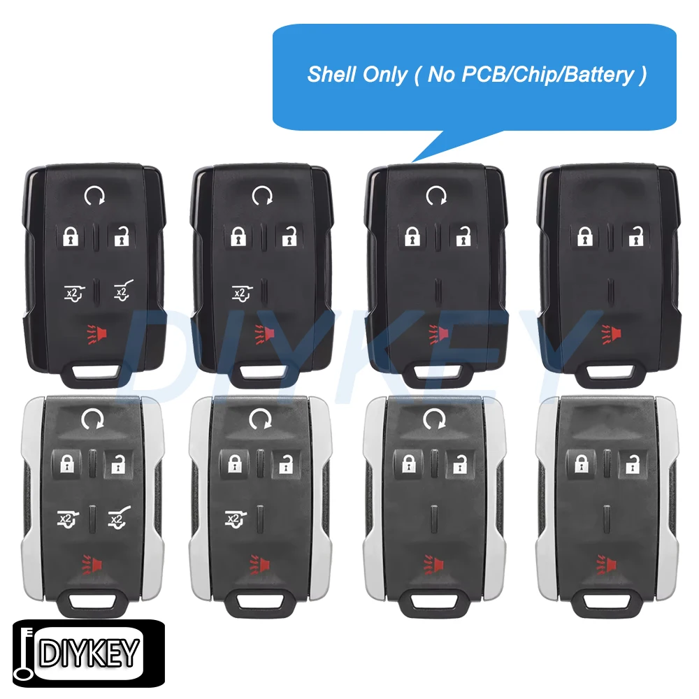 3 / 4 / 5 / 6 Buttons Case Remote Car Key Fob Shell Cover Replacement for Chevrolet Tahoe Suburban for GMC Sierra Canyon Yukon