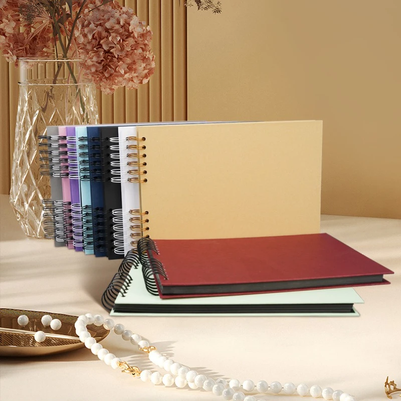 A4 Horizontal DIY Photo Album Self-adhesive DIY Scrapbook Hand Ledger Photo Storage Collection Commemorative Album Set