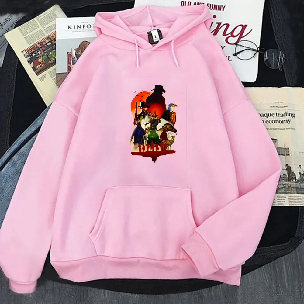 Red Dead Redemption Steed Man Pullovers Fleece Print Sweatshirts Printing Streetwear Harajuku Hoodies Unisex Hip Hop Y2k Clothes