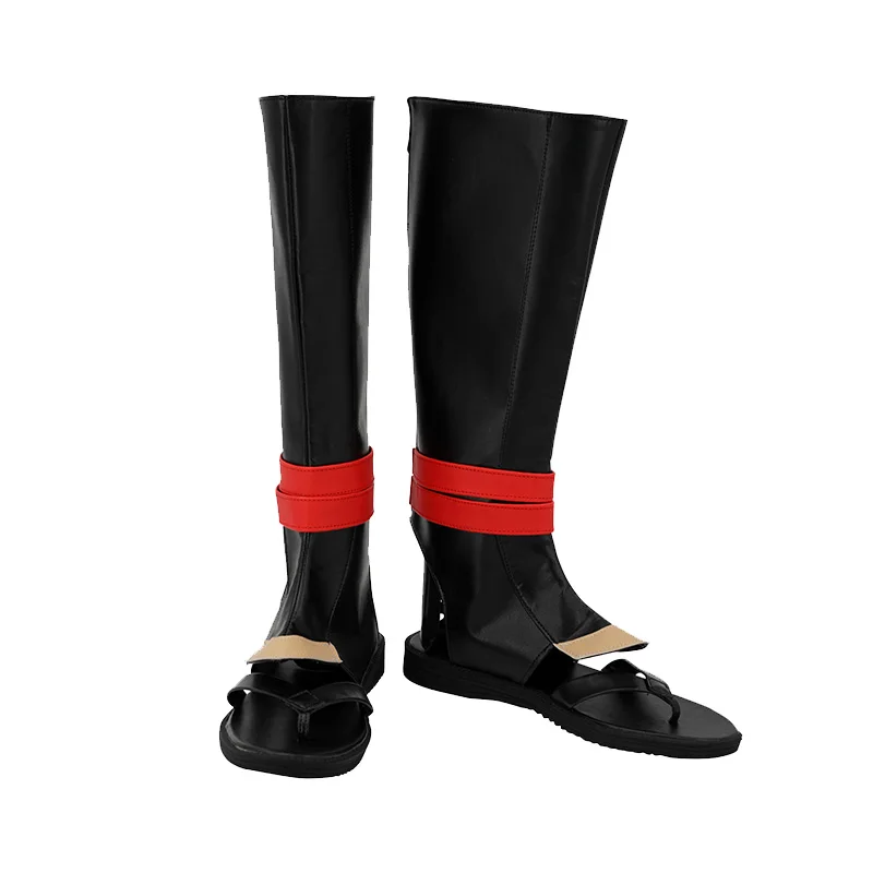 FGO Fate Senji Muramasa Costume Cosplay Scarpe Stivali neri fatti a mano in ecopelle