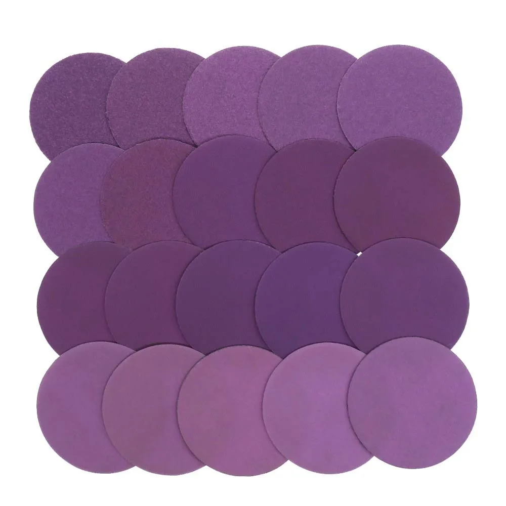 1/2/3/5 بوصة مجموعة ورق الصنفرة الأرجواني 80-2000 فريك هوك وحلقة المهنية أكسيد الألومنيوم ورق الرمل الرطب الجاف البولندية للخشب المعدني #3