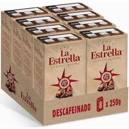 CAFE ESTRELLA DESCAFEINADO CAJA 8U 250G total 2kilo