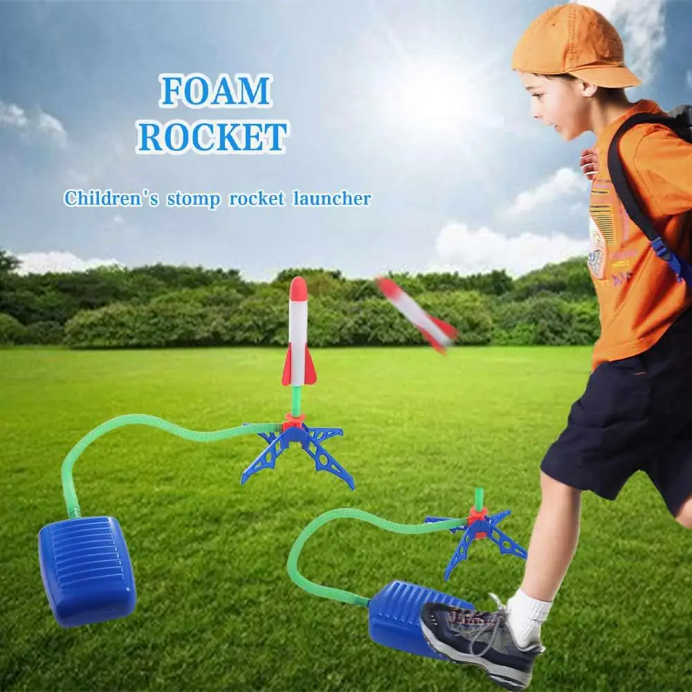 A Rocket Sport Games Jump Sport Child Play Set Flash Launch Rocket Small Rockets Foot-stepping Rocket  Foot Transmitter