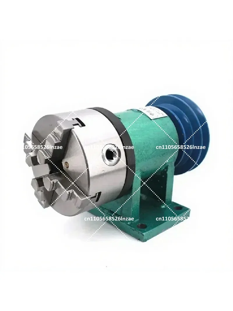 80 lathe spindle assembly with 3-jaw chuck and flange plate for precision machining