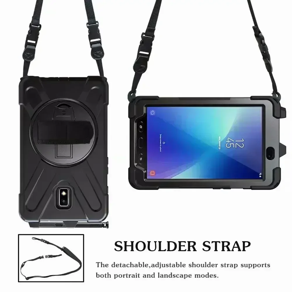 For Samsung Galaxy Tab Active 2 8.0 T390 T395 SM-T395 SM-T390 Case Kids Safe Shockproof Silicone PC Cover With Hand Strap image 5