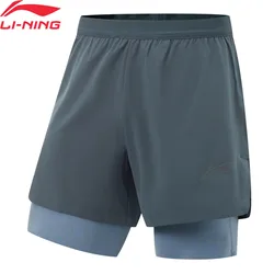 Li-Ning Men Running Shorts AT DRY 93%Polyester 7%Spandex Regular Fit Comfortable Breathable LiNing Sports Bottoms AKSU511