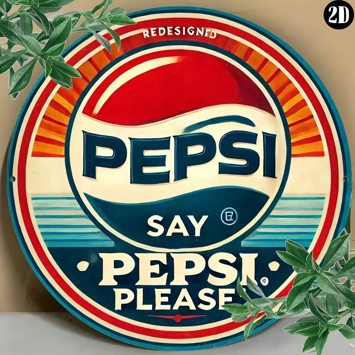 1 unidad, letrero artístico de pared de 8x8 "Pepsi Please", perfecto para decoración de dormitorio, cocina, comedor y Bar | Durable, E