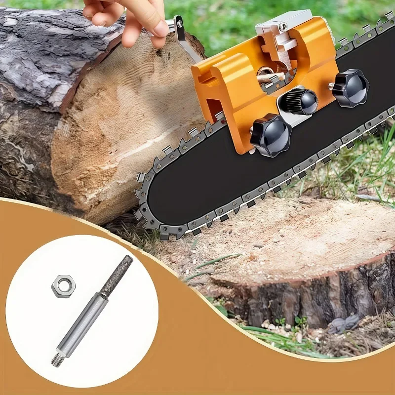 Heavy-Duty Manual Chainsaw Sharpener & Blade Adjustment Tool - Portable Ergonomic Steel Construction, Compatible with Gas