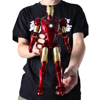 ZD Original 36CM 1/5 Iron Man MK3 Action Figure Eyes Chest LED lighting 10th Anniversary Memorial Collect Tony Stark Model Gift