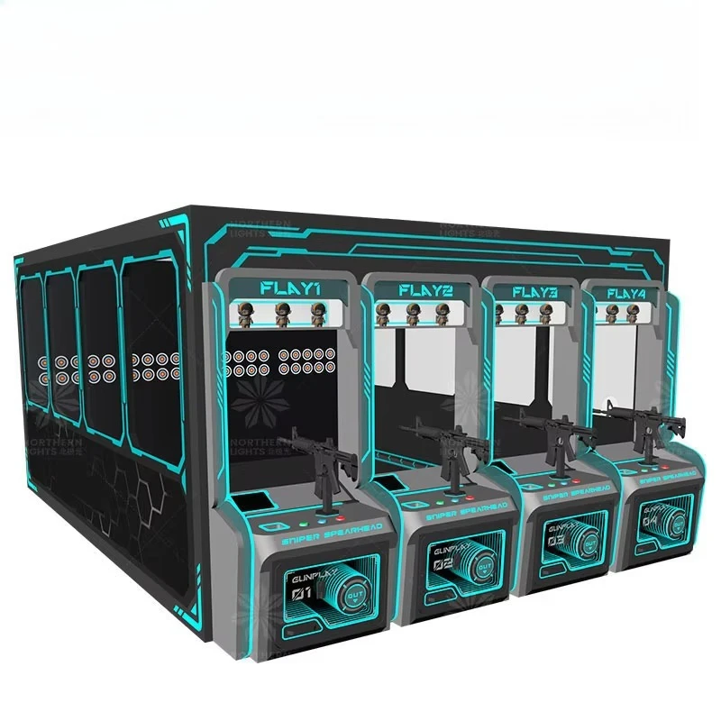 Low Price Electronic Coin Operated 4 Players Video Game Shooting Simulator Arcade Machine Machine
