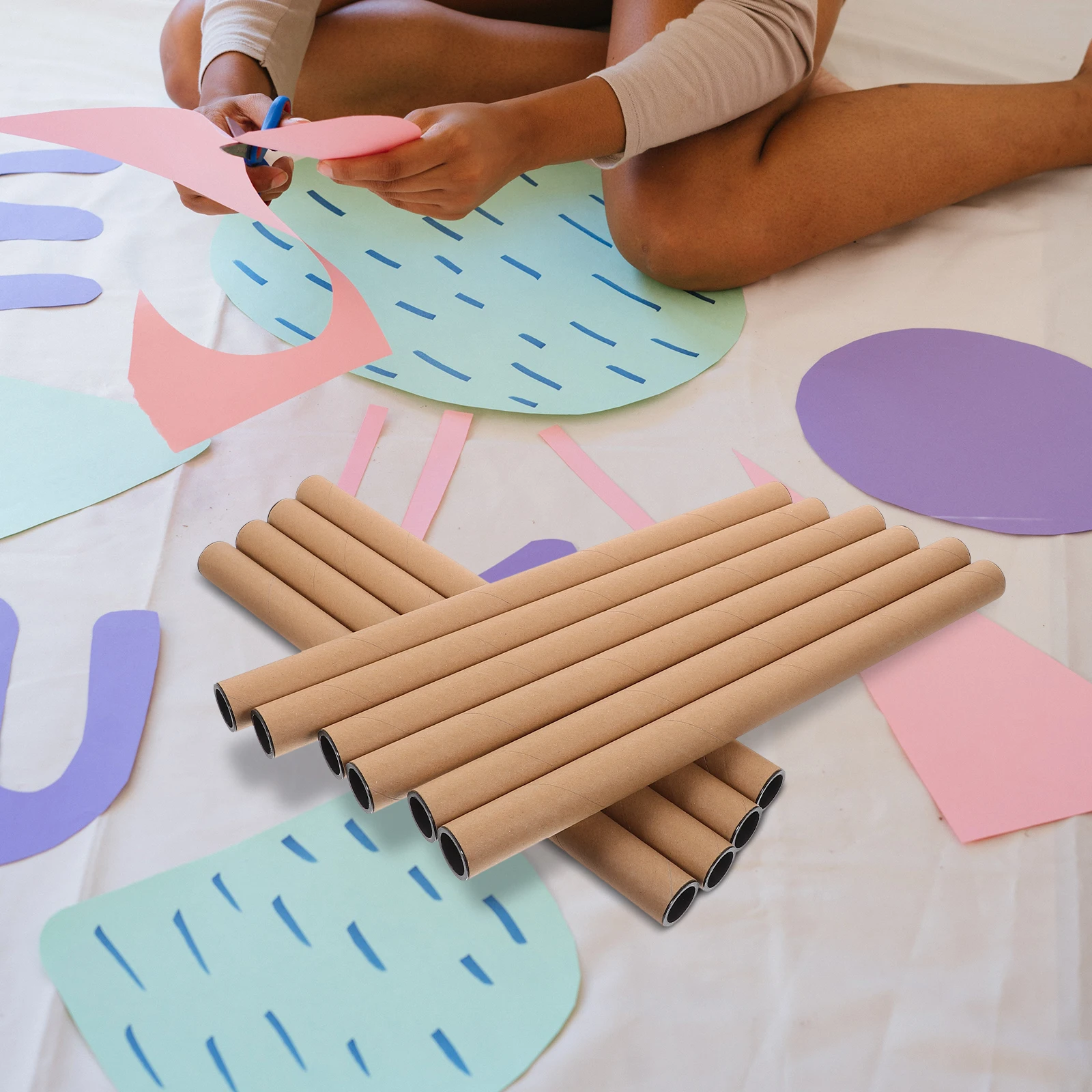 

10pcs Kraft Paper Mailing Tubes 1.5x12inch Storage Shipping Poster Holder for Artwork Documents Drawings Cardboard Tubes