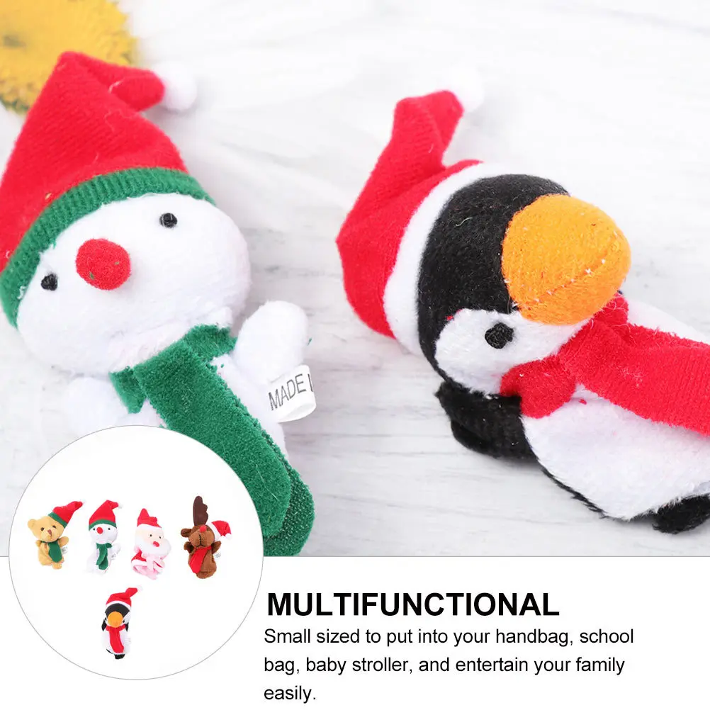 5 Pcs Farm Animal Finger Puppets Cartoon Mini Toy Toddlers for Kids Character Funny