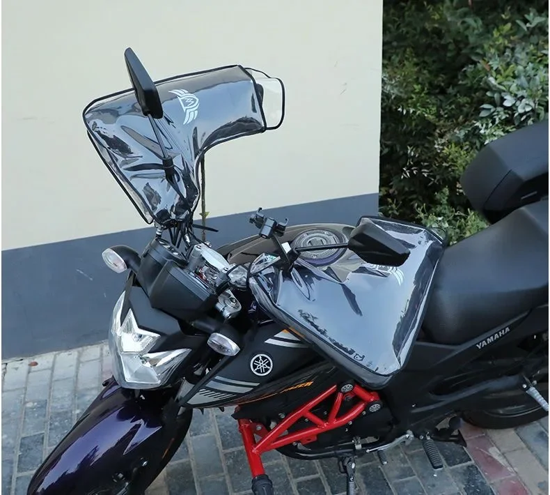 Skuter motocyklowy Rower Wiatroszczelny, przeciwdeszczowy, zimowy, utrzymujący ciepło, chroniący uchwyt na kierownicę, duże rękawice ochronne