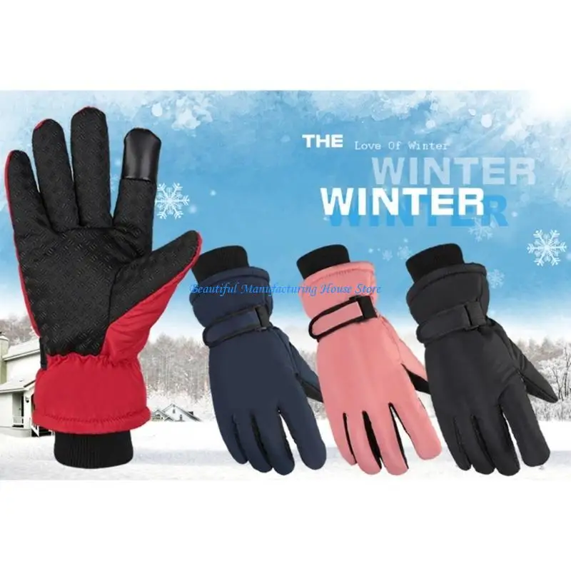 قفازات E56A للسيدات للتزلج، قفازات رياضية عازلة للماء للشتاء للبالغين لركوب الدراجات #3