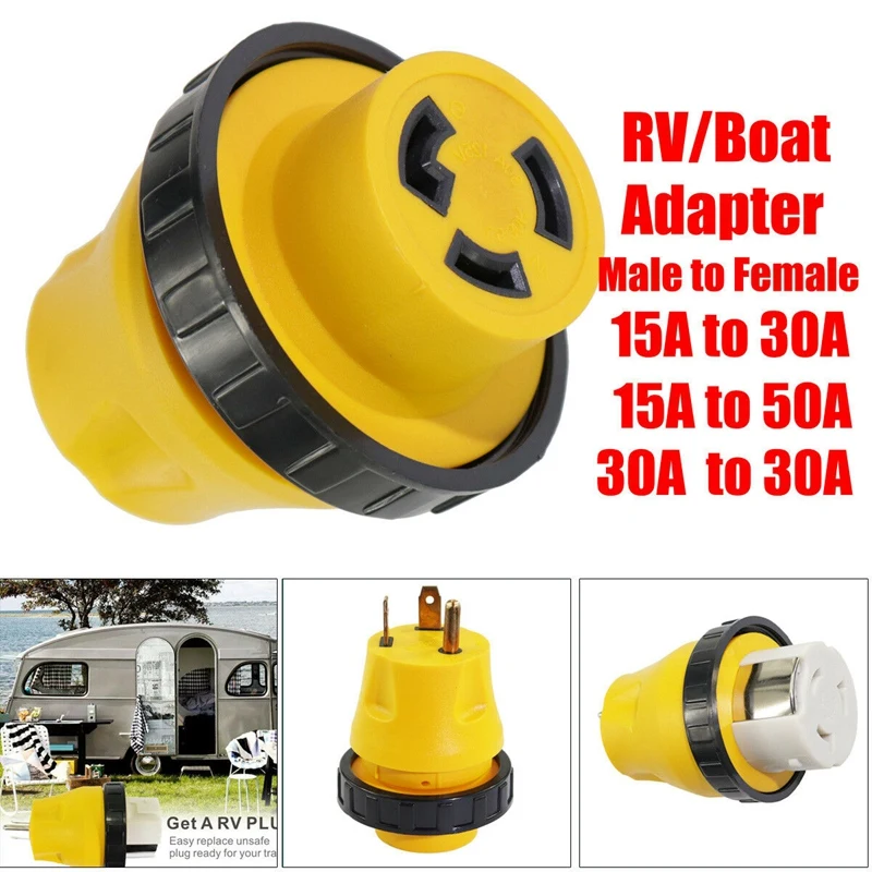 15A Male To 30A Female Heavy Duty Locking Plug Connector Power Cord Replacement Receptacle Handle RV Parts & Accessories