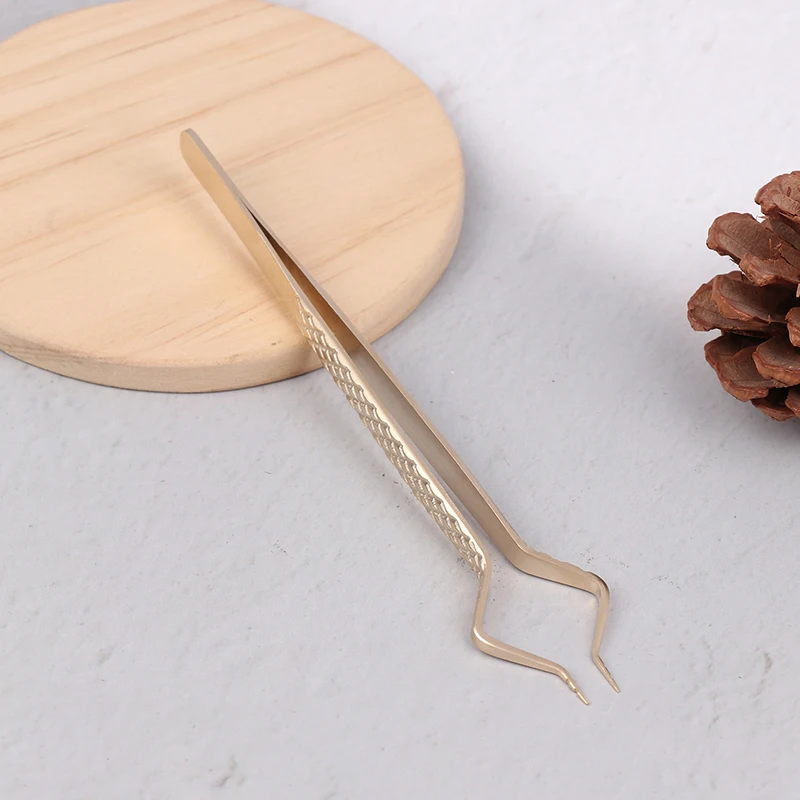 1 قطعة عزل لاش تمديد الملقط عالية الدقة الذهب منحني مستقيم جلدة مروحة الحاجب الملقط مسمار الفن ماكياج أداة #1