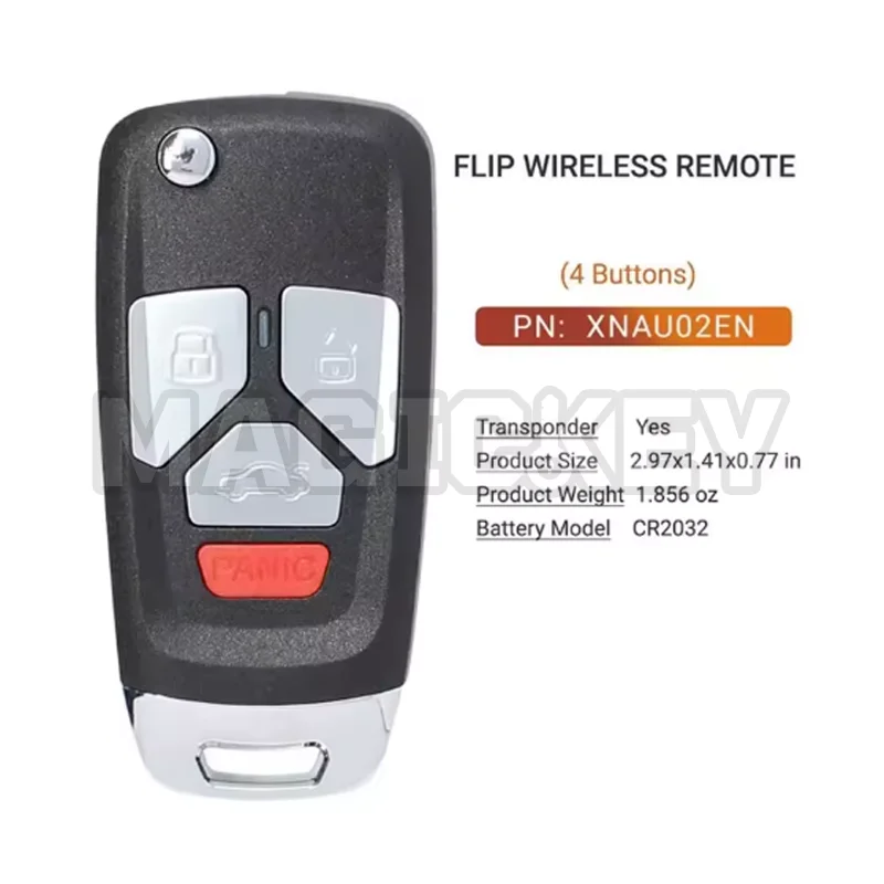 1/2/5 قطعة XHORSE VVDI-SUPPER XNAU02EN مفتاح بعيد لاسلكي لأودي فليب 4 أزرار مفتاح النسخة الإنجليزية #2