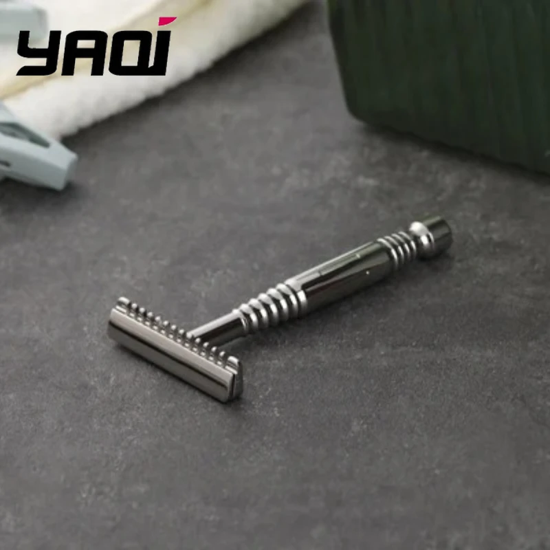 

2026 YAQI Romulus Open Comb Polished 316 Stainless Steel AC Blade Single-Edged Mens Shaving Safety Razor