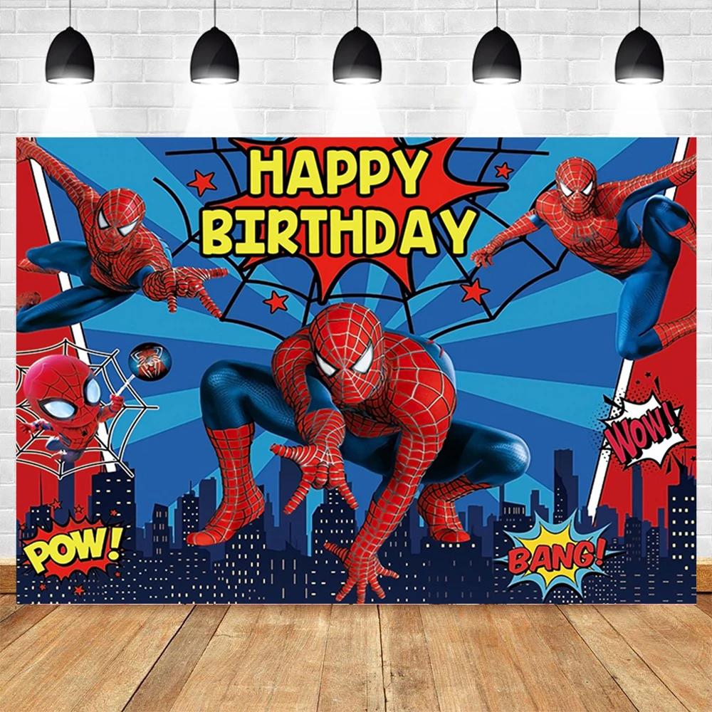 Marvel Themed Kids Birthday Party Banner Superhero Studio Decorations Thor Captain America Iron Man Hulk Black Widow Background