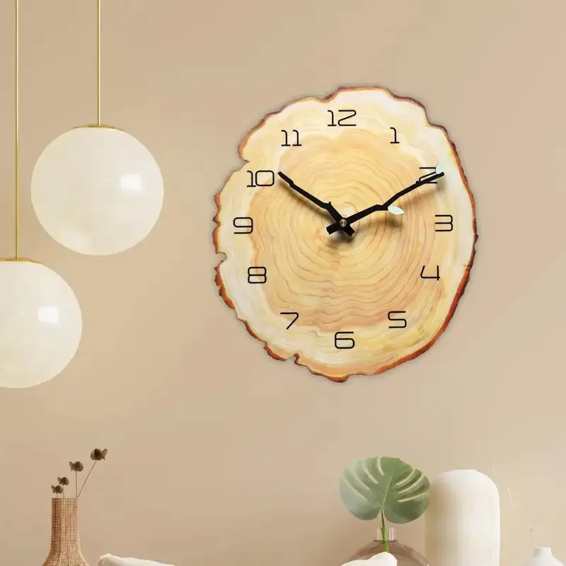 

Annual Ring Wall Clock Luminous Decorative Pointer Glow In The Dark For Indoor Outdoor Living Room Kitchen Office Bathroom Home