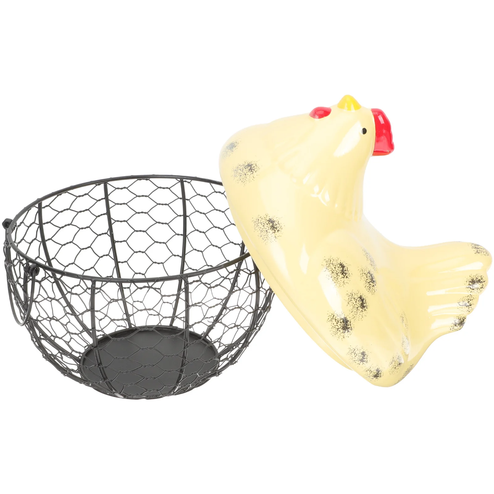 

Декоративная корзина для хранения яиц, керамическая корзина из металлической проволоки премиум-класса для использования на кухне, универсальный органайзер на столешнице для яиц