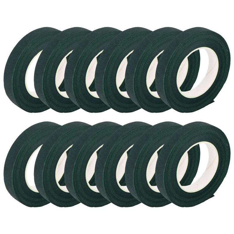 

-ABLP 12-шт. Цветочная лента Флористская обертка стебля Зеленая лента для изготовления букетов цветов и поделок